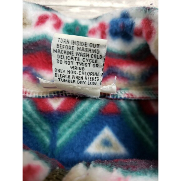 Vtg Women's  Alfred Dunner Lg Zip Fleece Cardigan Multi-Color Pockets - Picture 7 of 10